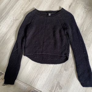 Black knitted long sleeve top